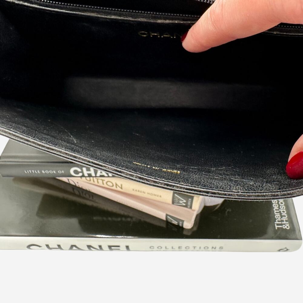 Chanel Black Lambskin Full Flap Shoulder Bag - Picture 14 of 16